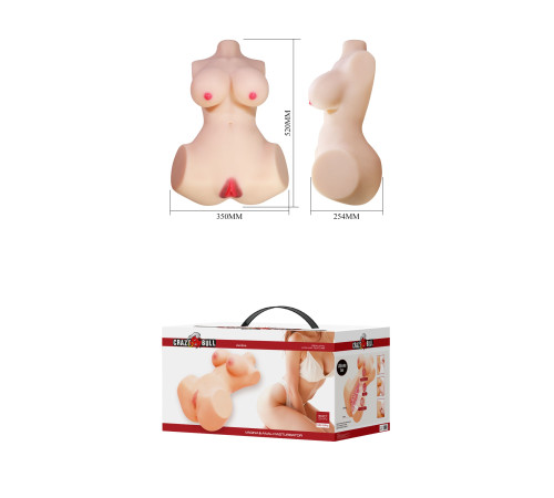 Мастурбатор-торс Aveline с 2 любовными тоннелями