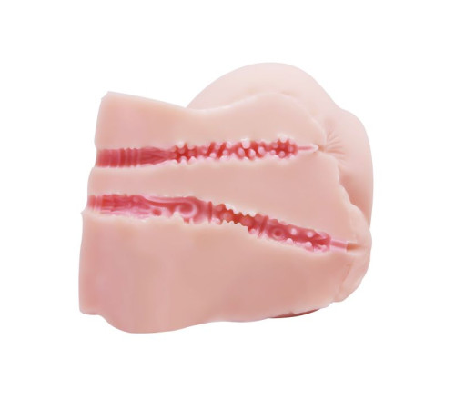 Телесный мастурбатор с двумя любовными тоннелями и вибрацией