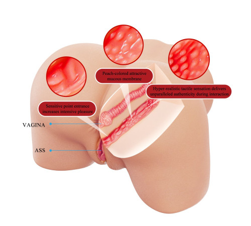Телесный мастурбатор Julia с 2 любовными тоннелями