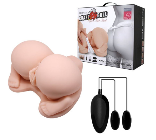 Реалистичная попка с 2 любовными тоннелями и вибрацией