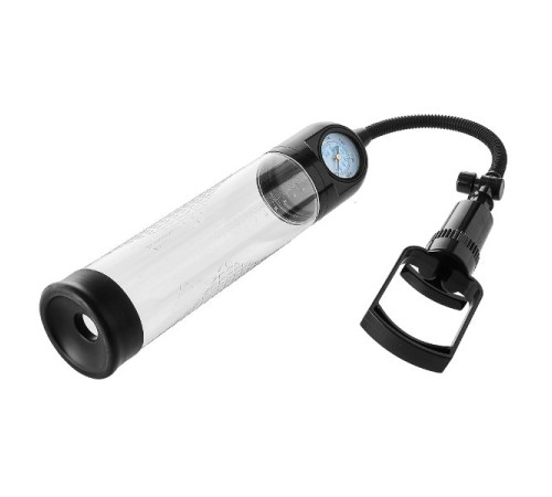 Прозрачная вакуумная помпа с манометром Deluxe Penis Pump