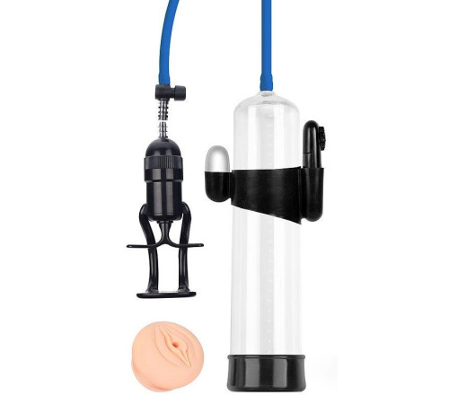 Прозрачная вакуумная вибропомпа Sex Expert с насадкой-вагиной