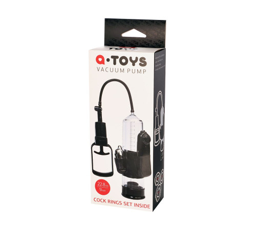 Вакуумная помпа A-toys с вибропулей и эрекционными кольцами Вакуумная помпа A-toys с вибропулей и эрекционными кольцами