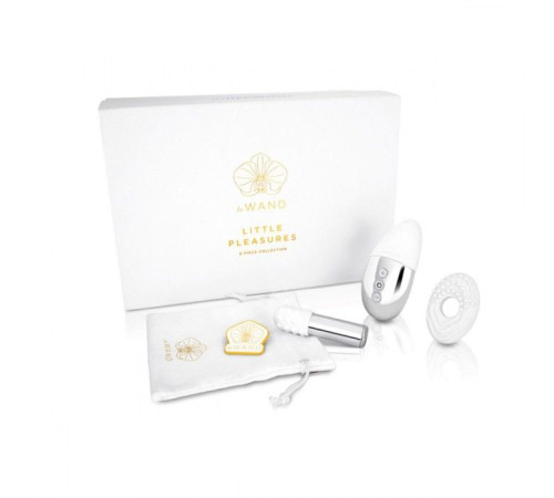 Белоснежный вибронабор Little Pleasures Collection с серебристыми элементами Белоснежный вибронабор Little Pleasures Collection с серебристыми элементами