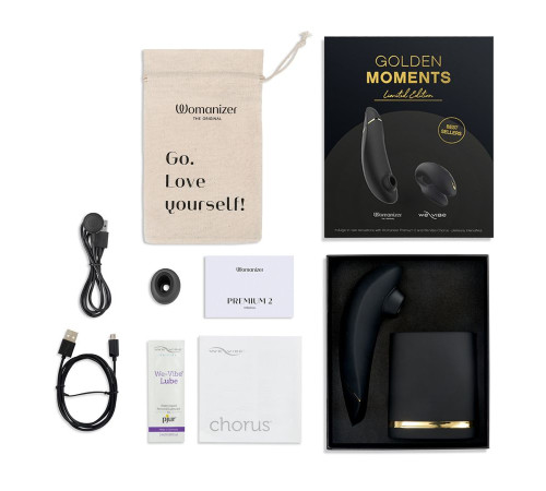 Набор для пар Golden Moments: Womanizer Premium 2 и We-Vibe Chorus Набор для пар Golden Moments: Womanizer Premium 2 и We-Vibe Chorus