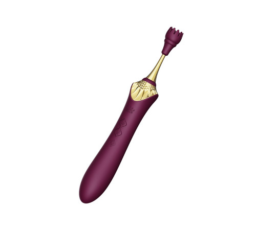 Сливовый вибратор с 4 сменными насадками Bess 2