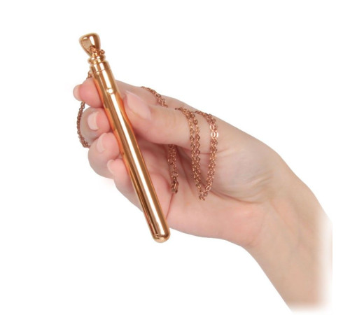 Золотистая подвеска-вибратор Genie Flirting Pen