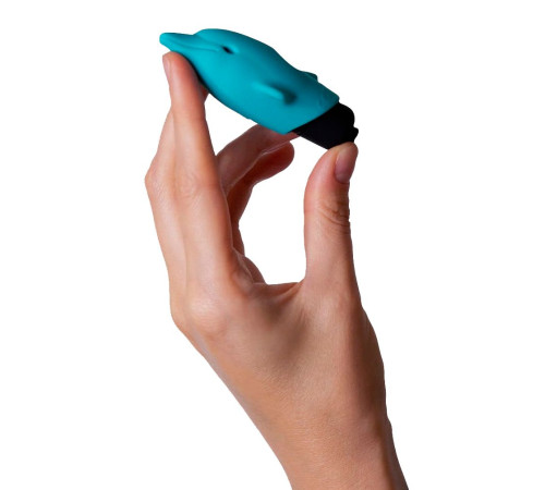 Голубой вибростимулятор-дельфин Lastic Pocket Dolphin - 7,5 см.