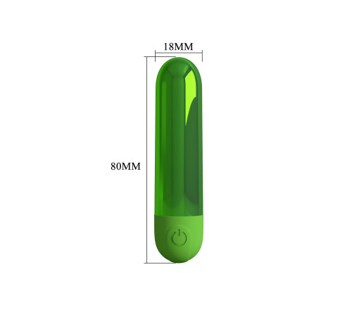 Зеленая перезаряжаемая вибропуля Kiwi