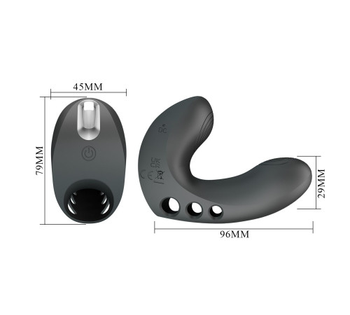 Черная вибронасадка на палец Camelia