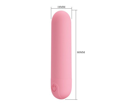 Нежно-розовая перезаряжаемая вибропуля Stefan - 8 см.