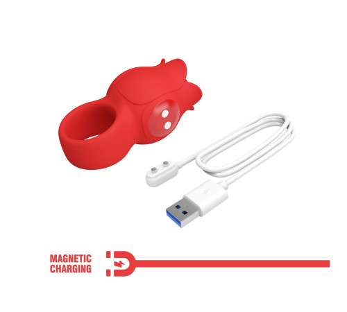 Красный мини-вибратор на палец Jae