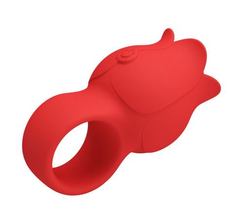 Красный мини-вибратор на палец Jae