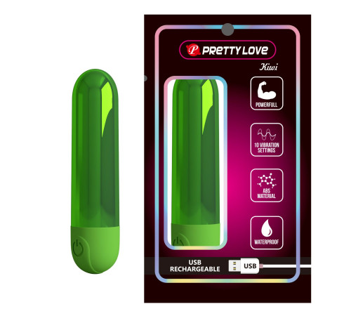 Зеленая перезаряжаемая вибропуля Kiwi