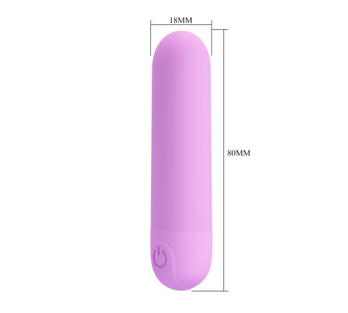 Сиреневая перезаряжаемая вибропуля Stefan - 8 см.