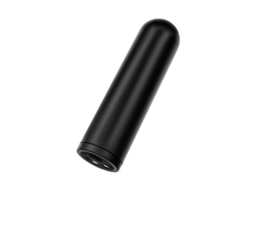 Черная перезаряжаемая вибропуля RealStick CALIBER - 7 см.