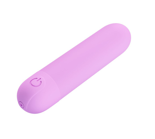 Сиреневая перезаряжаемая вибропуля Stefan - 8 см.