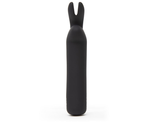 Заказать Черная вибропуля с ушками Rechargeable Rabbit Ears Bullet Vibrator
