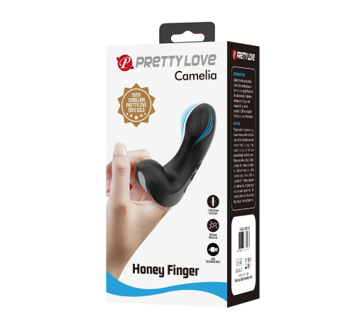 Черная вибронасадка на палец Camelia