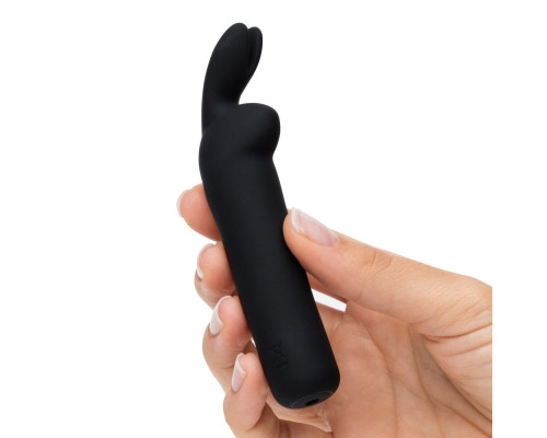 Заказать Черная вибропуля с ушками Rechargeable Rabbit Ears Bullet Vibrator