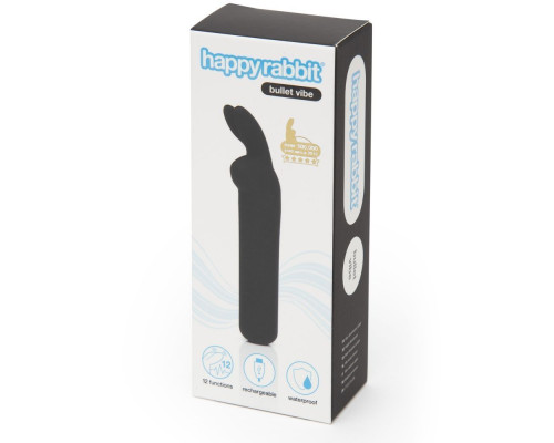 Заказать Черная вибропуля с ушками Rechargeable Rabbit Ears Bullet Vibrator