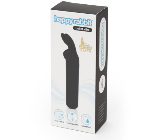 Черная вибропуля с ушками Rechargeable Rabbit Ears Bullet Vibrator