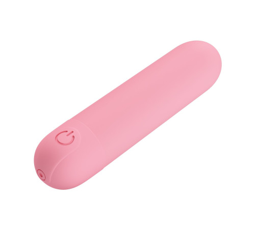 Нежно-розовая перезаряжаемая вибропуля Stefan - 8 см.