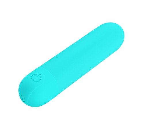 Аквамариновая перезаряжаемая вибропуля Stefan - 8 см.