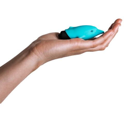 Голубой вибростимулятор-дельфин Lastic Pocket Dolphin - 7,5 см.