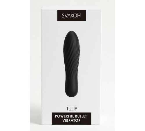 Черная вибропуля Tulip - 10,6 см. Черная вибропуля Tulip - 10,6 см.