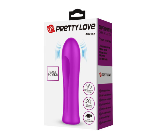 Лиловый мини-вибратор Alfreda - 10,2 см.