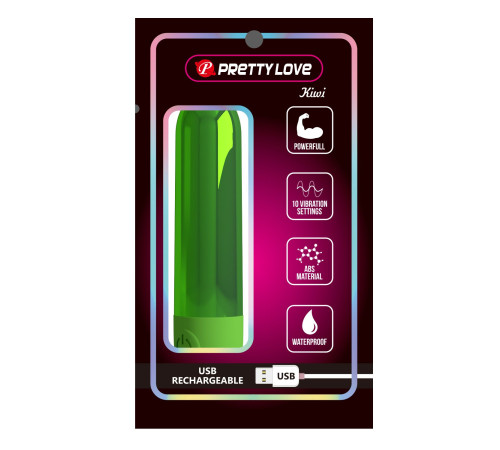 Зеленая перезаряжаемая вибропуля Kiwi