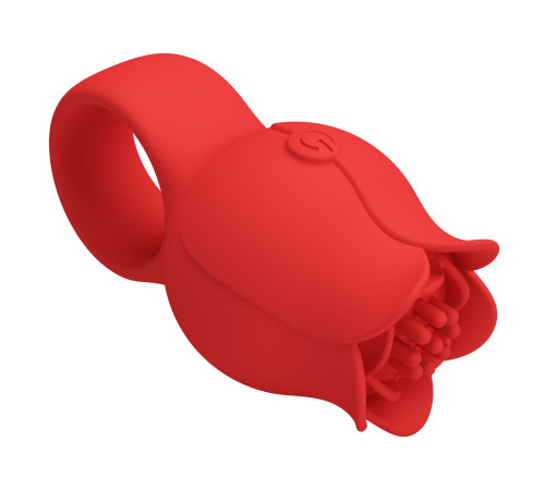 Красный мини-вибратор на палец Jae