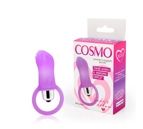 Лиловый вибростимулятор Cosmo с петелькой