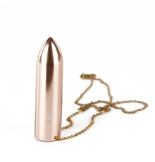 Золотистая вибропуля на цепочке Discreet Pleasure