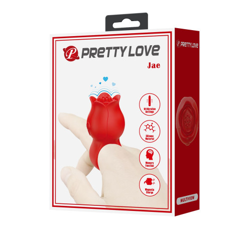 Красный мини-вибратор на палец Jae