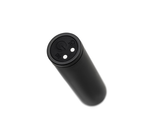Черная перезаряжаемая вибропуля RealStick CALIBER - 7 см.