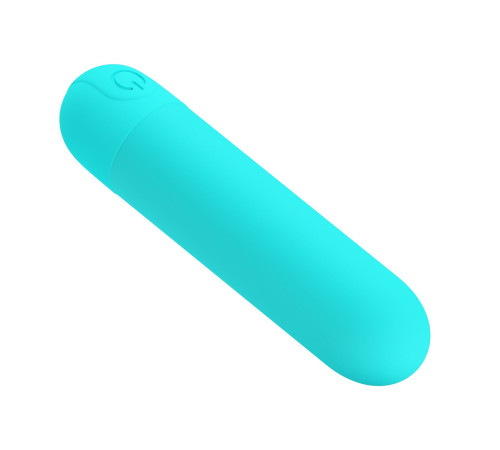 Аквамариновая перезаряжаемая вибропуля Stefan - 8 см.