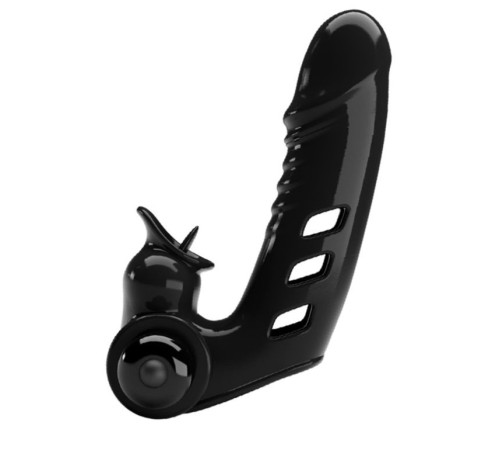 Черная вибронасадка на палец Corbin - 11 см.
