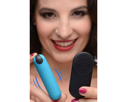 Заказать Голубая вибропуля с пультом ДУ 21X Vibrating Bullet with Remote Control