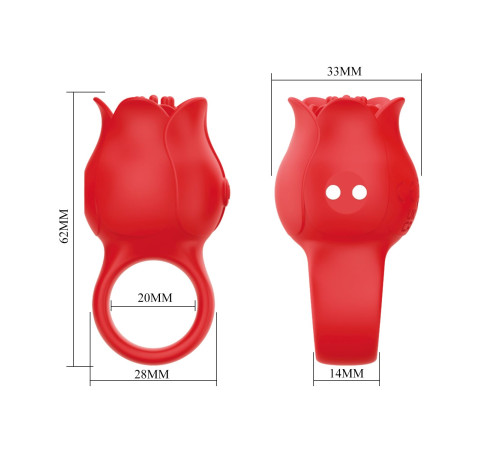 Красный мини-вибратор на палец Jae