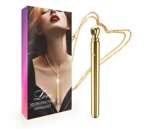Золотистая подвеска-вибратор Genie Flirting Pen