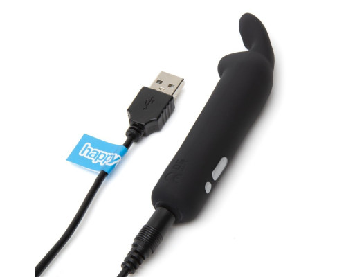 Заказать Черная вибропуля с ушками Rechargeable Rabbit Ears Bullet Vibrator