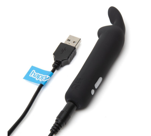 Черная вибропуля с ушками Rechargeable Rabbit Ears Bullet Vibrator