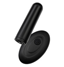 Черная перезаряжаемая вибропуля с пультом ДУ RealStick CALIBER