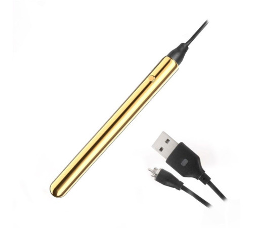 Золотистая подвеска-вибратор Genie Flirting Pen