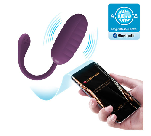 Фиолетовое виброяйцо Casper с управлением через приложение