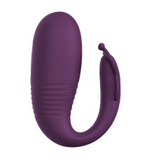 Фиолетовый интерактивный вибростимулятор с поступательными движениями Klay
