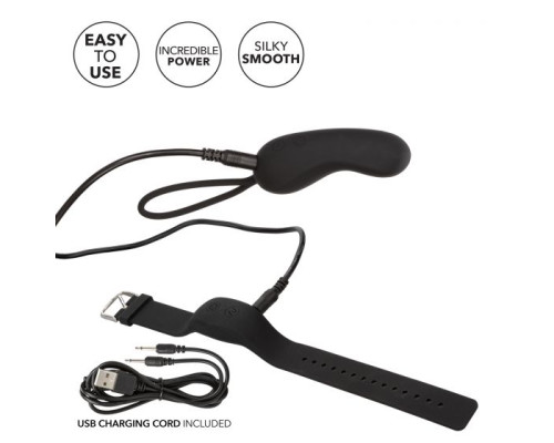 Заказать Черное виброяйцо с браслетом-пультом Wristband Remote Curve