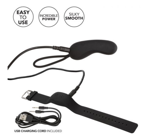 Черное виброяйцо с браслетом-пультом Wristband Remote Curve